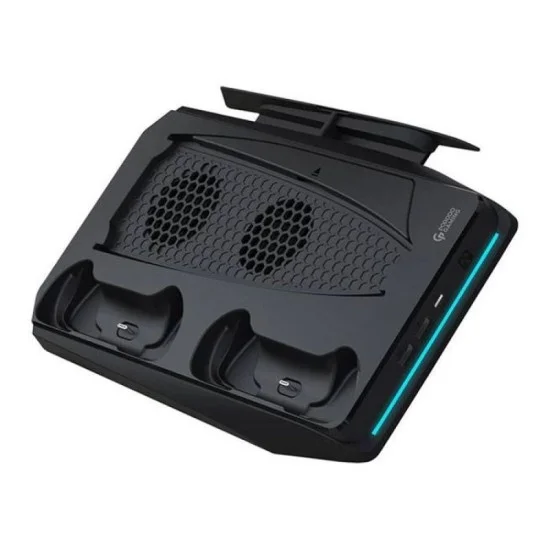 Porodo Cooling And Charging HUB 3-Level Fan Speed Touch Control PS5 Holder - Black